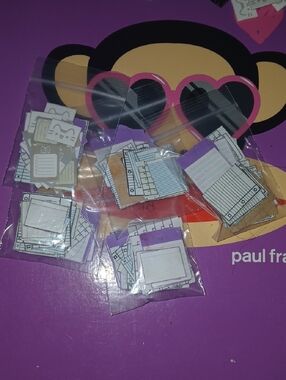 5 Equal Bags Of Miniature Doll School Paper, Envelops And Etc.
